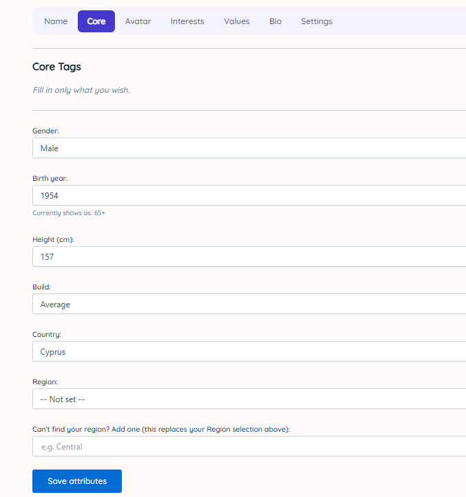Core tags
