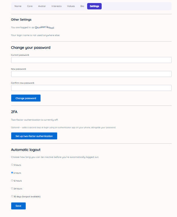 Settings tag